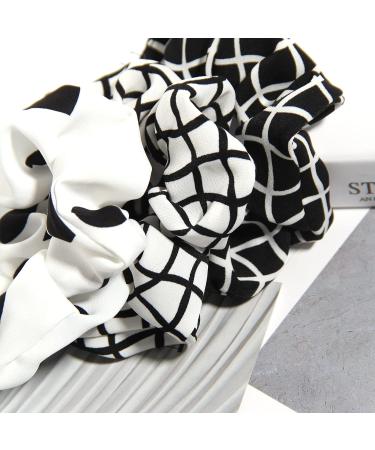 Buy Classic Hair Ties for Women - Black & White Elastic Ponytail Holders 12-Piece Set Dotted & Striped Accessories - Buy Online on GoSupps.com