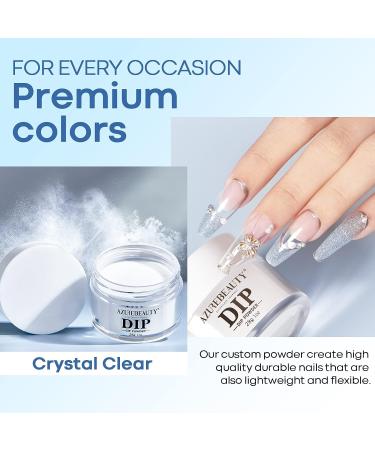 AZUREBEAUTY Clear Dip Powder Nail 1 Oz/28g | Transparent Dipping Powder for French Manicure | Acrylic Nail Art Kit | No Need for Lamp | Beginner DIY Salon Quality - Buy Online on GoSupps.com
