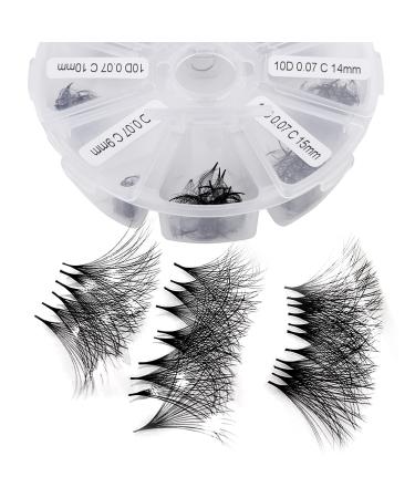 Premade Fans Eyelash Extension 500 Fans Handmade Loose Volume Lashes Mutiple Options 8D/9D/10D/12D Pre-made Fans 0.07mm Thickness C/D Curl 9-16mm/13-20mm Mixed Length Volume Eyelash Extensions by WENDYLASHES (500PCS-10D-0.…