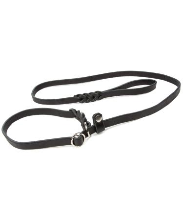 Copcopet - Retrievereverline/Agilityline made of fat leather chrome -plated size.1.40 m x 18 mm black dog leash 1.40 m x 18 mm chrome -plated black