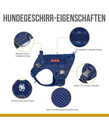 Oneigris XL Blue Tactical Dog Harness - Fire Watcher No-Pull 1000D Nylon 1-Hand D-Ring - International Shipping Available - Buy Online on GoSupps.com