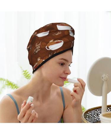 Hair Towel Wrap - Quick-Dry Hair Drying Turban with Button | Sloths Need More Coffee Design - Buy Online on GoSupps.com