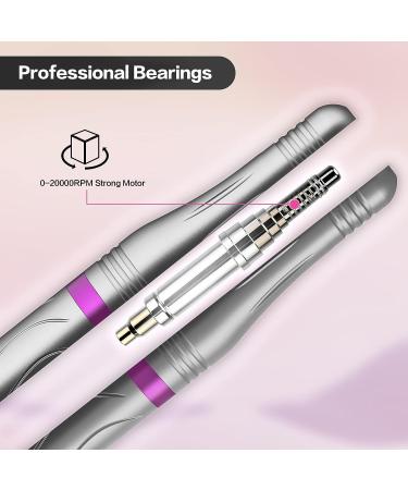PTUI Portable Electric Nail Drill - Manicure Pedicure Tool for Acrylic and Gel Nails - 11 Bits and 60 Sanding Bands for Shaping and Polishing - Home and Salon Use, Gray - Buy Online on GoSupps.com