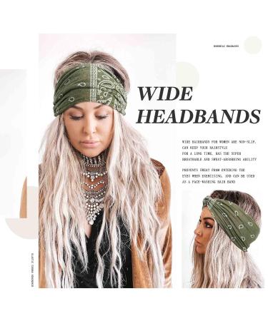 Acenail Wide Headbands - Non Slip Knotted Turban Hairbands for Women - Pack of 4 Floral and Leopard Print Sweatbands - Fashion Hair Accessories - Buy Online on GoSupps.com