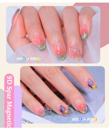 NAILKISS Crystal 9D Cat Eye Magnetic Gel Nail Polish - Glitter Shiny Transparent Soak Off UV LED Varnish, 6 Colors - Buy Online on GoSupps.com