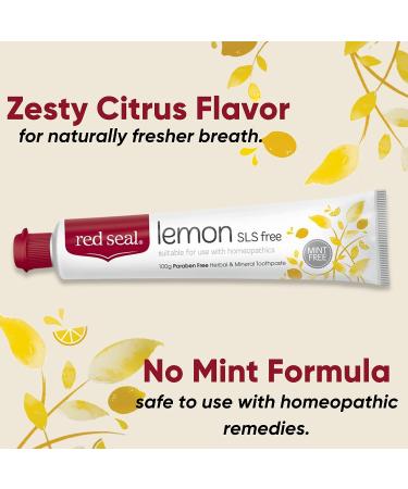 Red Seal Lemon Toothpaste - Homeopathic Friendly, Mint Free, Fluoride Free, No SLS - 3.5oz - Buy Online on GoSupps.com