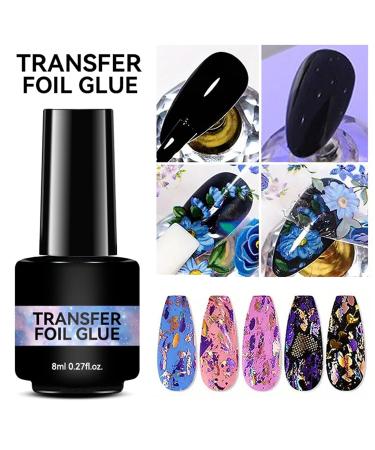 Obesntln Metallic Foil Gel - 8ml Strong Adhesion Transparent - UV Lamp Foil Gel for DIY Manicure Enthusiasts Home Salon Nail Stickers and Design - Buy Online on GoSupps.com