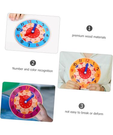 TOYANDONA 3pcs Teaching Clock Set - Educational Wooden Watches & Hair Sticks for Kids | Math Learning Toy for Toddlers | Green Time Teaching Clock | 14x14x1 cm - Buy Online on GoSupps.com