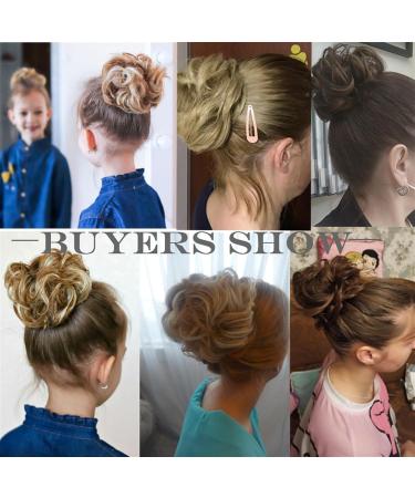 Hair Bun Hairpiece for Women Fake Wave Curly Hair Bun Extensions Messy Curly Ponytail Hairpiece Synthetic Elastic Hair Band Scrunchy Hair Bun Ponytail Extensions for Women Hair Chignons(27-01) - Buy Online on GoSupps.com
