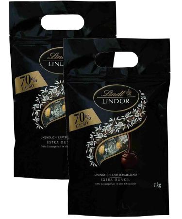 Lindt & Spr ngli Boules Lindor chocolat extra noir Lindt avec au moins 70% de cacao 2 x 1kg
