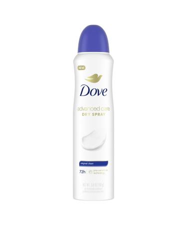 Dove Advanced Care Antiperspirant Deodorant Spray Original Clean for helping repair skin barrier after shaving 72-hour antiperspirant for soft underarms 3.8 oz 3.8 Ounce (Pack of 1) Original Clean
