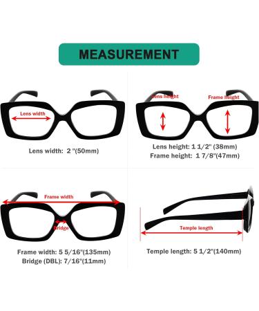 Eyekepper 4 Pack Oversized Square Reading Glasses for Women +2.50 | Stylish & Comfortable Eyewear - Buy Online on GoSupps.com