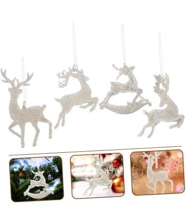 HOMSFOU 20 Pcs Christmas Elk Pendant Antler Window Hanging Xmas Gifts Glass Clear Ornaments Clear Glass Christmas Elk Hanging Ornament Hanging Bells Decoration Supplies Pvc The Tree As Shownx5pcs 15X8CMx5pcs - Buy Online on GoSupps.com