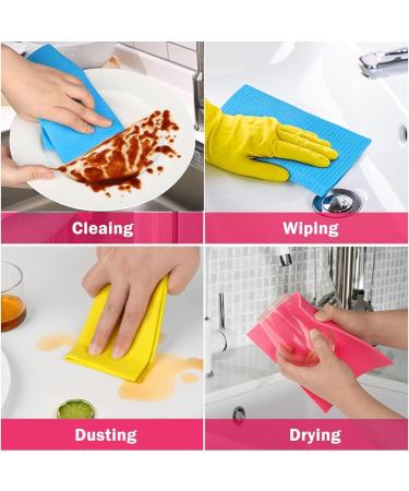 NrPeak 10 Pack Swedish Dish Cloths Reusable for Kitchen Super Absorbent Kitchen Dishcloth Decorative Quick Drying Cleaning Cloths Replace Paper Towels for Washing Dishes - Buy Online on GoSupps.com