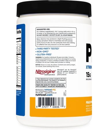 Nutricost Pre-X Xtreme Pre-Workout Complex Powder Peach Mango 30 Servings Vegetarian Non-GMO and Gluten Free Peach Mango 15.9 Ounce (Pack of 1) - Buy Online on GoSupps.com