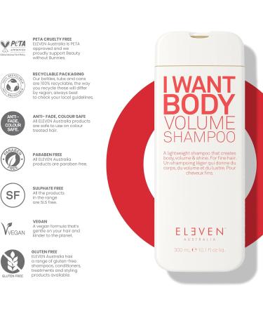ELEVEN AUSTRALIA I Want Body Volume shampoing | Pour des cheveux plus pais et volumineux - 300 ml 300 ml (Lot de 1) - Buy Online on GoSupps.com