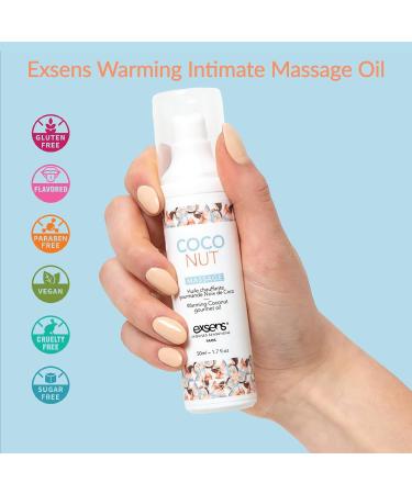 Exsens Warming Massage Oil Coconut 50ml - Intimate Heat & Hydration | International Shipping - Buy Online on GoSupps.com