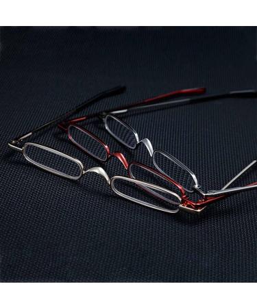 BILIZA Mini Compact Slim Reading Glasses | Blue Light Blocking Eyeglasses for Men & Women | 1.5X Gold Metal Frame - Buy Online on GoSupps.com