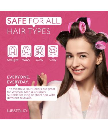 WESTALIO 41 PCs Hair Rollers With Clips-18 Durable Self Grip Heatless Hair Curlers Rollers-16 Duckbill Hair Clips-1 Comb For Long & Short Hair Comes in 3 Sizes 64mm 46mm 35mm 28mm (6 pcs each) - Buy Online on GoSupps.com