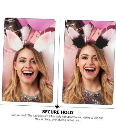 FOYTOKI 2 Pairs Simulated Bunny Ear Hair Clip Bunny Ears Hair Accessories Bunny Hair Clip Party Hair Clips for Adults Ear Hair Clips for Women Hair Clips Halloween Bunny Ears Barrette - Buy Online on GoSupps.com