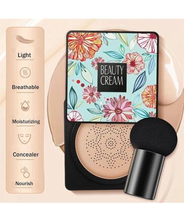 Lasuify Mushroom Head Air Cushion Cc Cream Foundation Ushiny Beauty Cream Mushroom Head Foundation Long-Lasting Matte Waterproof Moisturizing Concealer Beauty (Natural 2pcs) Natural 10 g (Pack of 2) - Buy Online on GoSupps.com