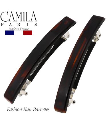 Camila Paris AD1/2 French Hair Barrette Clip Set - 2 Pack Tortoise | Strong Hold Grip Hair Clips for Women & Girls | Made in France 2.5 Inch - Buy Online on GoSupps.com