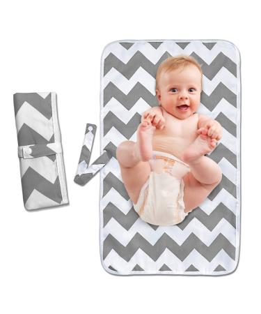 Foldable Travel Changing Mat Portable Baby Change Mat Waterproof Travel Changing Mat for Home Travel Outside (Gery)