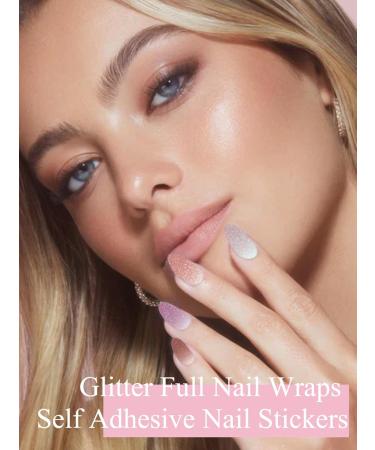 Gorvalin 22 Sheets Self Adhesive Glitter Nail Wrap Stickers Colorful Ombre Gel Nail Strip Nail Polish Fingernail Sticker wtih Nail Flie and Sticks for Women Girls - Buy Online on GoSupps.com