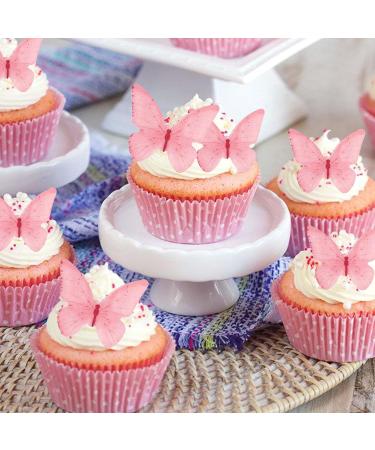 48 Edible Pink Butterflies - Alegre Butterflies TorteDeco | Cake & Cupcake Toppers for Weddings & Baby Showers - Buy Online on GoSupps.com