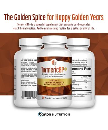 Barton Nutrition Turmeric BP+ Curcumin with Black Pepper Extract - 30 Capsules - Buy Online on GoSupps.com