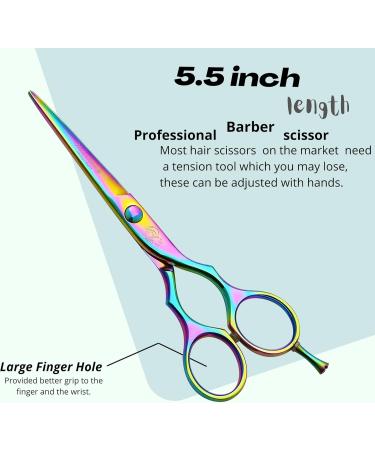 Wishbeauty Professional Hairdressing Scissors - 5.5 inch Hair Scissors for Women & Men - Barber Scissors for Hair Cutting - Sharp Scissor Blades - RightHand Hairdressers Scissors for Salon (Rainbow) - Buy Online on GoSupps.com