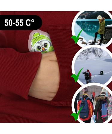 Com-Four Reusable Pocket Warmer - Colorful Owl Hand Warmers for Kids - 4-Pack Heating Pillows for Cold Days & On-the-Go - Buy Online on GoSupps.com