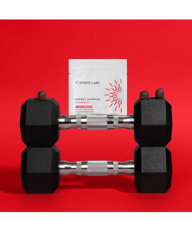 Extra Strength Strawberry Caffeine Energy Gummies | 50mg Caffeine & B-Vitamins | Vegan & Gluten Free 32 Pieces - Buy Online on GoSupps.com