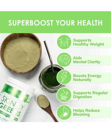SkinnyFit Skinny Greens  Green Juice Superfood Powder  Green Apple Flavor  Support Weight Loss  Natural Energy & Focus  Reduce Bloating  Helps Reduce Inflammation  Spirulina  Chlorella  30 Servings - Buy Online on GoSupps.com