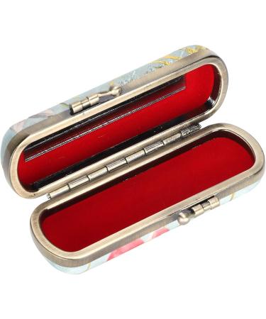 Shop Vintage Embroidery Lipstick Gloss Case | Portable Lipstick Holder with Mirror | Stylish Cosmetic Storage Set - Buy Online on GoSupps.com