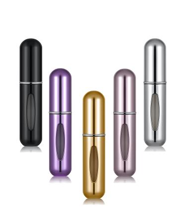 VONOVO Portable Mini Refillable Perfume Atomizer Bottle Atomizer Travel Size Spray Bottles Accessories 5 sets of 5ml/0.2oz perfume bottles/5 pcs