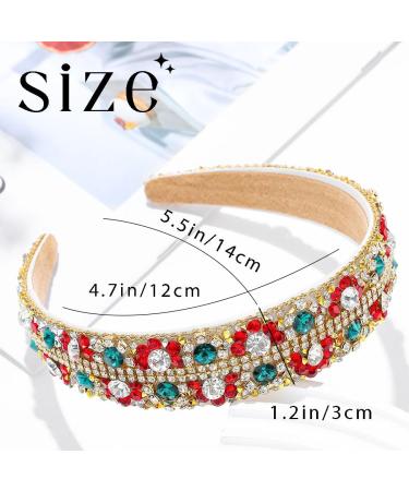 Flayem Rhinestone Red Headband Crystal crown Headband Padded Wide Baroque Hair Band Hoop Gorgeous Hair Accessories for Women and Girls (Red Green) - Buy Online on GoSupps.com