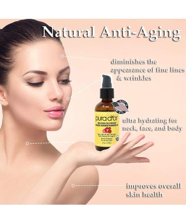 PURA D'OR Organic Evening Primrose Oil (4oz) - 100% Pure Cold Pressed for Skin, Hair & Face - Moisturizing, Rejuvenating, Renewing & Restoring Formula - Buy Online on GoSupps.com