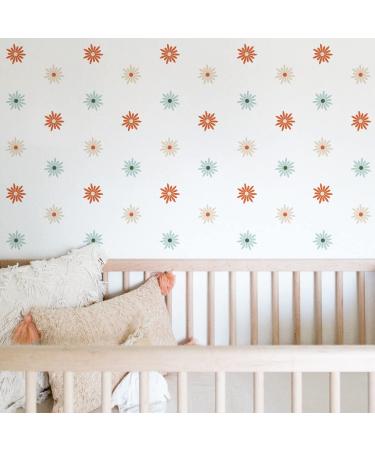funlife Starburst Daisy Wall Decal Peel and Stick Wall Stickers Transparent PVC Kids Wall Art Decor for Revamping Nursery Bedroom Playroom