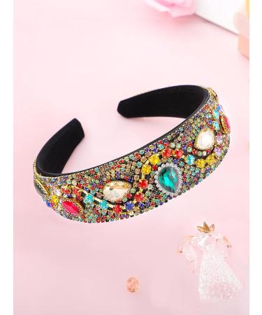 Baroque Crystal Rhinestone Padded Headband | Velvet Bejewelled Hairband for Women and Girls - Buy Online on GoSupps.com