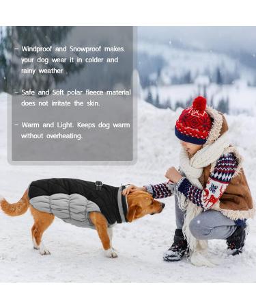 Kuoser Waterproof Dog Coat - Warm Fleece Lined Winter Jacket for Small & Medium Dogs | Reflective & Cozy XL Black Pet Sweater - Buy Online on GoSupps.com