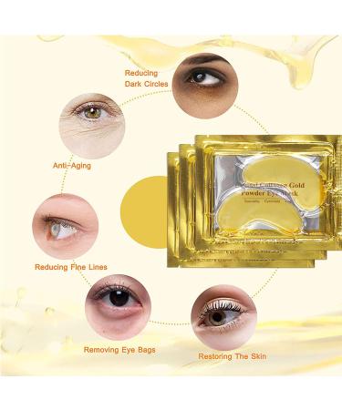 24k Gold Under Eye Masks For Dark Circles 15 Pairs Collagen Under Eye Patches Anti-Aging Hyaluronic Acid For Moisturizing & Reducing Dark Circles Eye Pads For Puffy Eyes Gel Patches Kincare - Buy Online on GoSupps.com