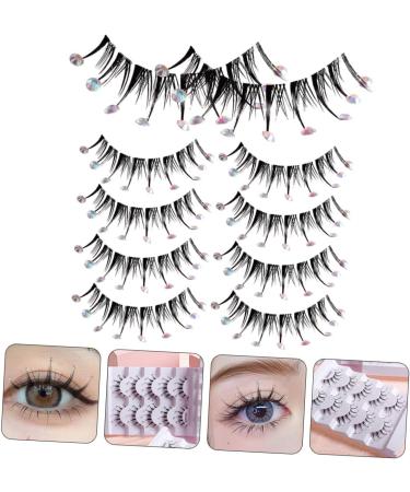 Angoily 5 Pairs Diamond Eyelashes False Eyelash Women Fake Lash Decor Christmas Lashes Asian Decor Girls Lashes Colored Lash Clusters Fake Eyelashes Fluffy Miss Fiber Transparent Line - Buy Online on GoSupps.com