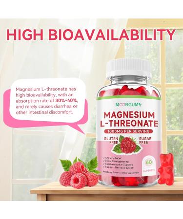 Magnesium L-threonate Memory Wellness Cognitive Wellness and Zzz Support - High Absorption 1 000mg Magnesium L-threonate Supplement 60 Count Gummies 60 Count (Pack of 1) - Buy Online on GoSupps.com