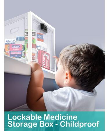 Medicine Lock Box - Safe Storage for Medications Food and Devices | Large Clear Lockable Box for Home & Office - Buy Online on GoSupps.com