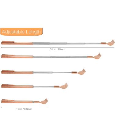 Stainless Steel Back Scratchers - 2 Pieces - 51cm - Rose Color - High Quality & Extendable Rod for Head & Back Comfort - Buy Online on GoSupps.com