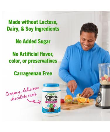 Orgain Organic Protein + Superfoods Powder Creamy Chocolate Fudge (2.02 Lb) and Orgain Organic Vegan Protein Powder Vanilla Bean (2.03 Lb) - Buy Online on GoSupps.com