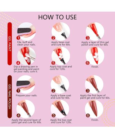 SAVILAND 36 Colors Nail Art Gel Paint Kit - Nail Art Kit Colored Nail Gel Set with 15pcs Painting Nail Brushes Christmas Gift A. no.1 Nail Paint Gel  - Buy Online on GoSupps.com