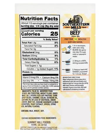 Southeastern Mills Roast Beef Gravy Mix 2.75oz - Pack of 12 | Delicious Homemade Gravy Mix - Buy Online on GoSupps.com