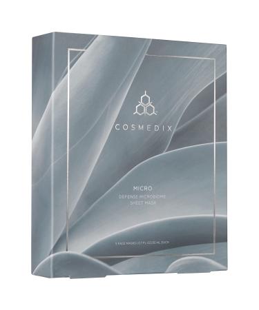 COSMEDIX Micro Defense Microbiome Peel-Off Sheet Mask Hydrates & Quenches Dry Skin Soothing & Redness Reducing Cruelty & Gluten Free Set of 5